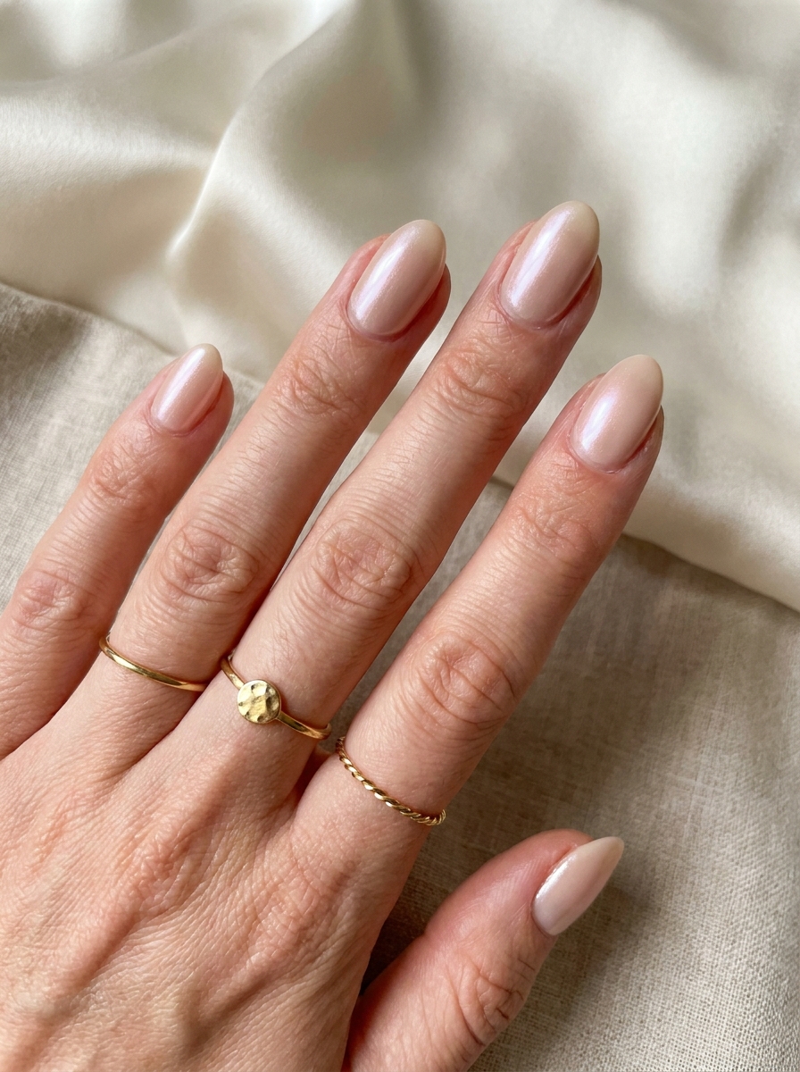 Nude Pearl Glazed Nails als Glazed Nails Inspiration 2026